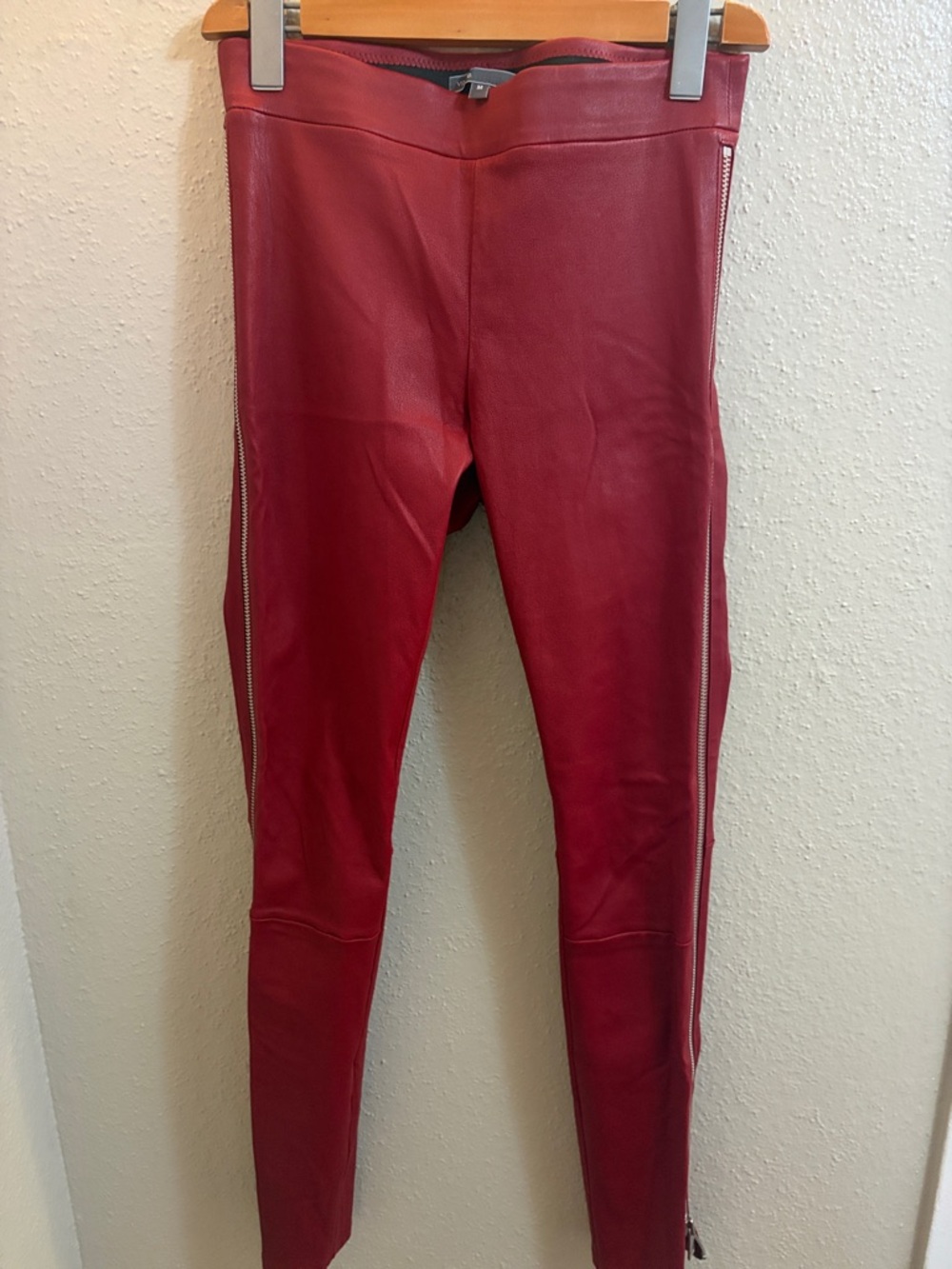 Vince Women’s Red Faux Leather Leggings